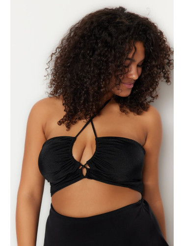 Trendyol Curve Plus Size Black Bikini Tops