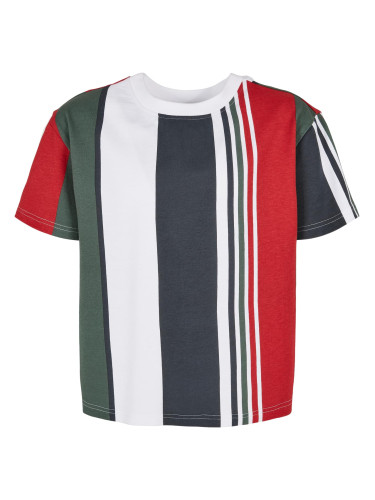 Boys Heavy Oversized Big AOP Stripe Tee White/Navy
