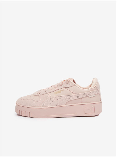 Puma Carina Street SD women's light pink sneakers with leather details