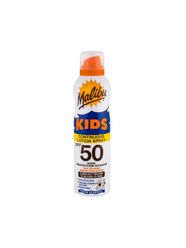 Malibu Kids Continuous Lotion Spray SPF50 Слънцезащитна козметика за тяло за деца 175 ml