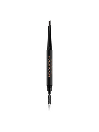 Makeup Revolution Duo Brow Definer прецизен молив за вежди цвят Dark Brown 0,25 гр.