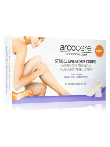 Arcocere Professional Wax Восъчни ленти за епилация за тяло за жени  6 бр.