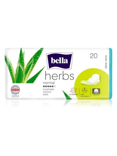 BELLA Herbs Aloe Vera санитарни кърпи без парфюм 20 бр.