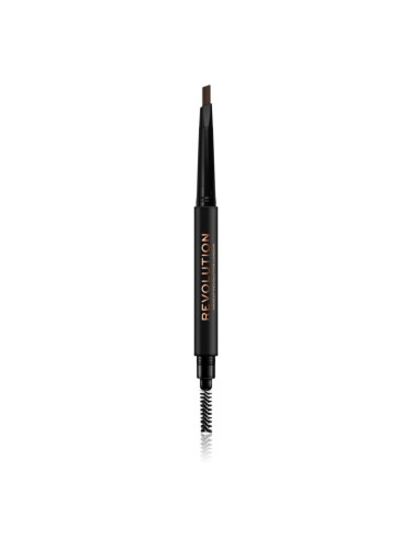 Makeup Revolution Duo Brow Definer прецизен молив за вежди цвят Medium Brown 0,25 гр.