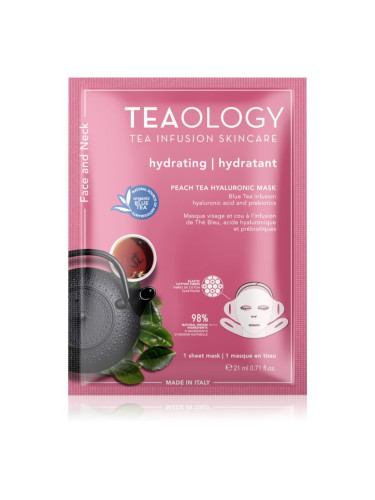 Teaology Face Mask Peach Tea Hyaluronic хидратираща платнена маска 21 мл.