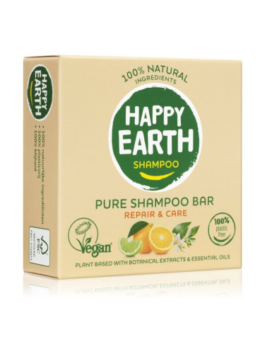 Happy Earth 100% Natural Shampoo Bar Dry & Damaged hair Твърд шампоан за суха и увредена коса 70 гр.