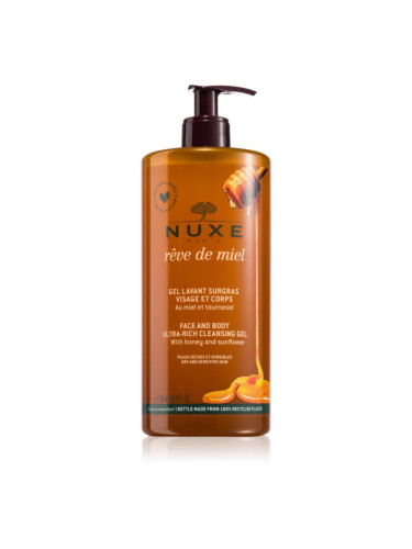 Nuxe Rêve de Miel почистващ гел за суха и чувствителна кожа 750 мл.