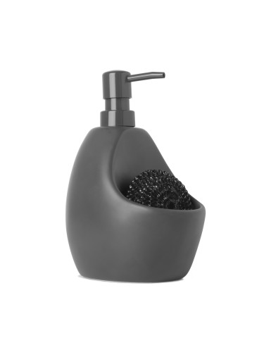 Диспенсър за миещ препарат UMBRA JOEY с отделение за кухненска тел - цвят сив