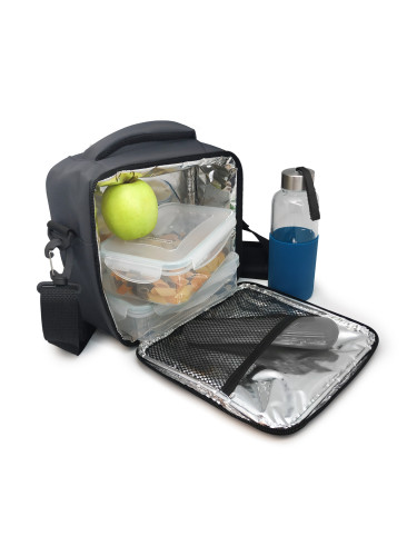 Термоизолираща чанта за храна Nerthus с два джоба - сив цвят