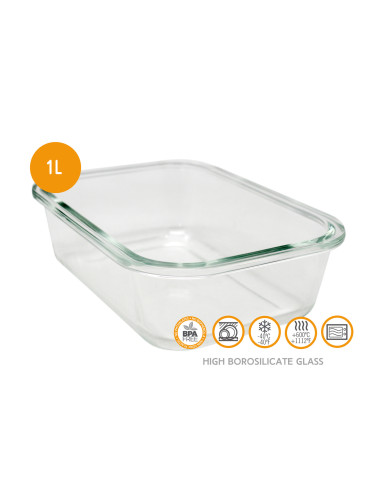 Стъклена кутия за храна Nerthus с херметическо затваряне - 1 л