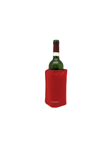 Охладител за бутилки Vin Bouquet с гел - 18.5 х 16 х 2 см - червен