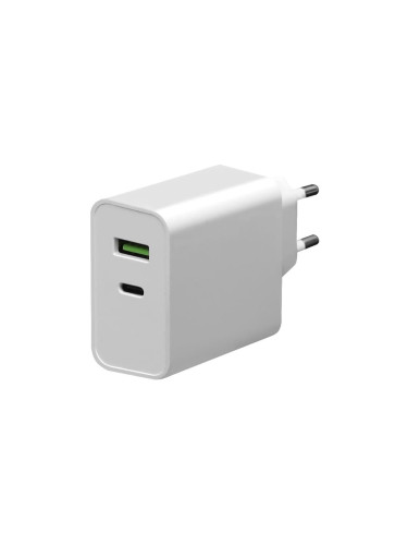 Адаптер за зареждане USB-C Power Delivery + USB-A 45W/230V бял