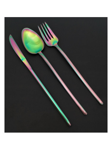 Комплект прибори за хранене HERDMAR STICK с PVD покритие Rainbow (дъга) - 36 части