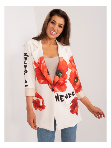 Cream blazer with floral print