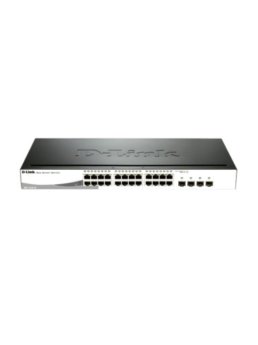 Суич D-Link DGS-1210-24, 1000Mbps, 24x 10/100/1000 Mbps Ethernet ports, 4x Combo 10/100/1000Base-T/SFP ports