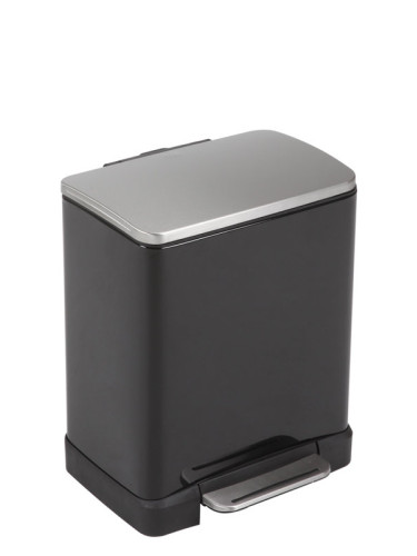 Кош за отпадъци EKO E-CUBE с педал (12 л) - черен