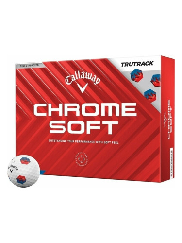 Callaway Chrome Soft 2024 White Golf Balls Red/Blue TruTrack