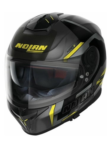 Nolan N80-8 Wanted N-Com Flat Lava Grey Black/Yellow L Каска