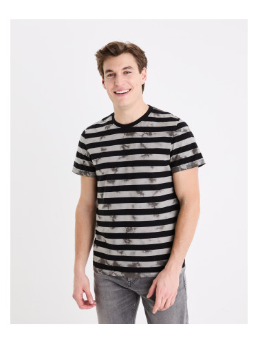 Celio Striped T-Shirt Geudi - Men's