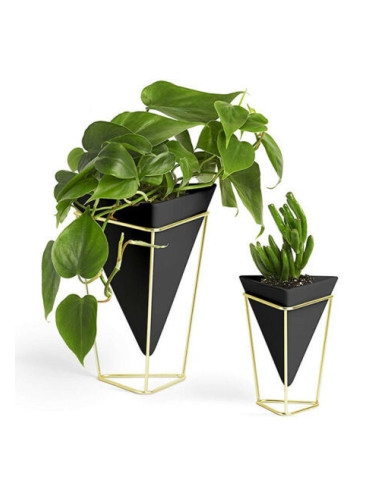 Комплект декорация UMBRA TRIGG от 2 части - цвят черен и месинг мат