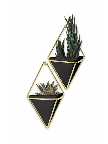 Комплект декорация за стена UMBRA TRIGG от 2 части - цвят черен и месинг мат