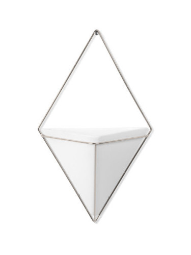 Декорация за стена UMBRA TRIGG голяма - цвят бяло и никел