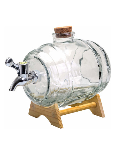 Стъклен диспенсър за алкохол Vin Bouquet буренце - 1 л