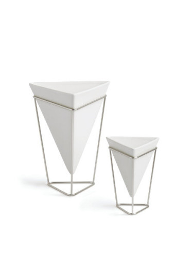 Комплект декорация UMBRA TRIGG - 2 части - цвят бял, никел