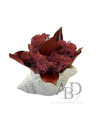 Скандинавски мъх бордо в керамична кашпа