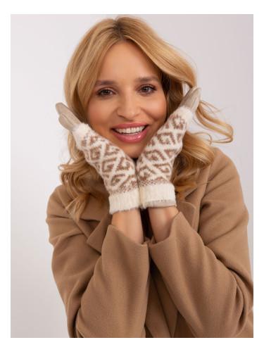 Light beige two-piece winter gloves