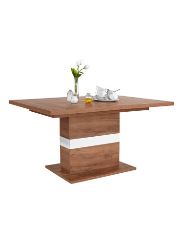 РАЗТЕГАТЕЛНА ТРАПЕЗНА МАСА АВЕНСИС НЮ 160-200/90/76h В ТЪМЕН ДЪБ КРАФТ И БЯЛО