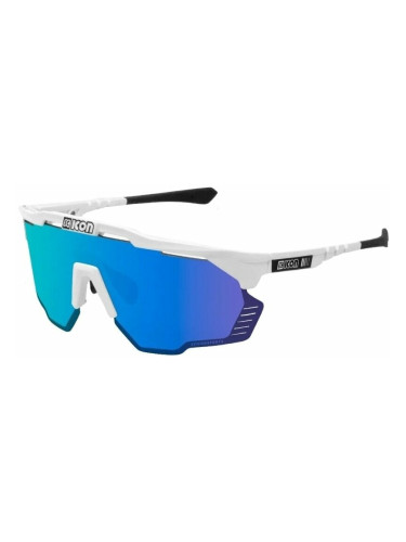 SCICON Aeroshade Kunken White Gloss/SCNPP Multimirror Blue/Clear Колоездене очила