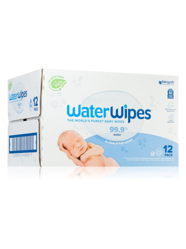 Water Wipes Baby Wipes 12 Pack нежни мокри кърпички за бебета 12x60 бр.