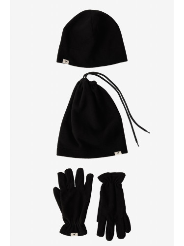 ALTINYILDIZ CLASSICS Men's Black Fleece Beanie Neck Collar Gloves Set
