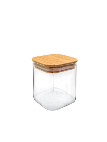 Стъклен канистер за съхранение Nerthus с бамбуков капак - 800 мл