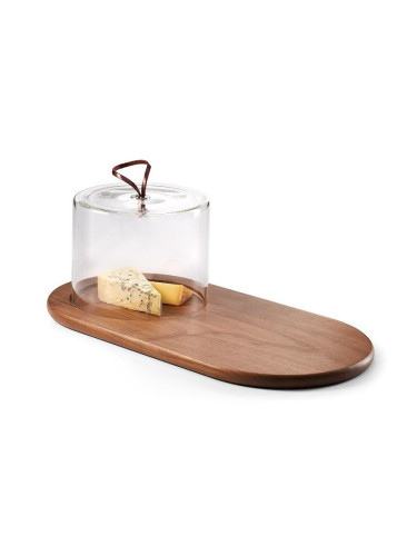 Плато за сирена PHILIPPI WALNUT със стъклен капак