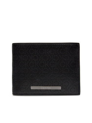 Голям мъжки портфейл Calvin Klein Modern Bar Trifold 10Cc W/Coin K50K511833 Черен