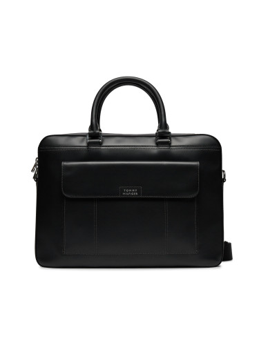 Чанта за лаптоп Tommy Hilfiger Th Spw Leather Computer Bag AM0AM11818 Black BDS