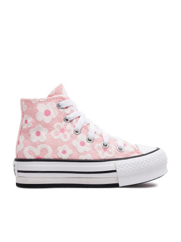 Кецове Converse Chuck Taylor All Star Lift Platform Floral Embroidery A06325C Donut Glaze/Oops Pink/White