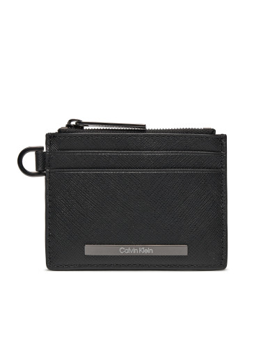 Малък мъжки портфейл Calvin Klein Modern Bar Cardholder 4Cc W/Zip K50K511670 Черен