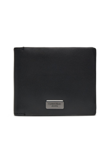 Голям мъжки портфейл Calvin Klein Jeans Inst Plaque Bifold K50K511451 Черен