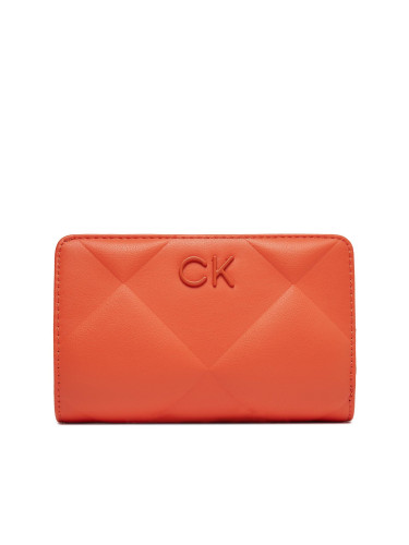 Голям дамски портфейл Calvin Klein Jeans Re-Lock Quilt Bifold Wallet K60K611374 Оранжев