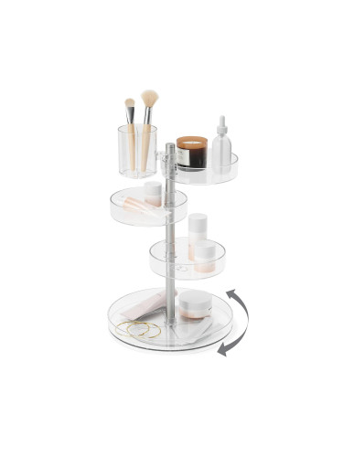 Органайзер UMBRA PIROUETTE за козметика, бижута и аксесоари - цвят прозрачен и никел