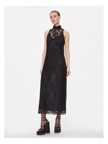 MAX&Co. Коктейлна рокля Lino Черен Regular Fit