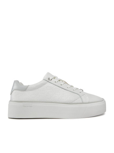 Calvin Klein Сникърси Flatform C Lace Up - Mono Mix HW0HW01870 Бял