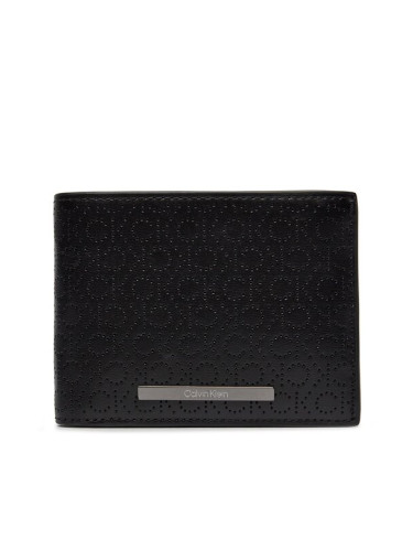 Calvin Klein Голям мъжки портфейл Modern Bar Trifold 10Cc W/Coin K50K511833 Черен