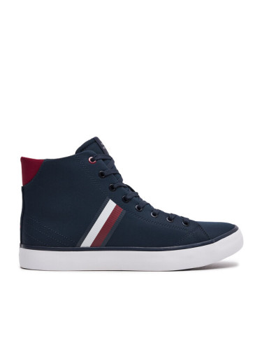 Tommy Hilfiger Сникърси Th Hi Vulc Stripes Mesh FM0FM04948 Тъмносин