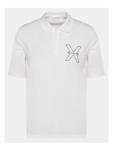 Richmond X Тениска с яка и копчета Lisi UMP24207PO Бял Regular Fit