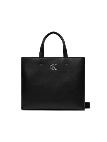 Calvin Klein Jeans Дамска чанта Minimal Monogram Slim Tote26 K60K611552 Черен