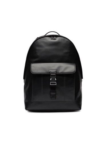 Tommy Hilfiger Раница Th Spw Leather Backpack AM0AM11823 Черен